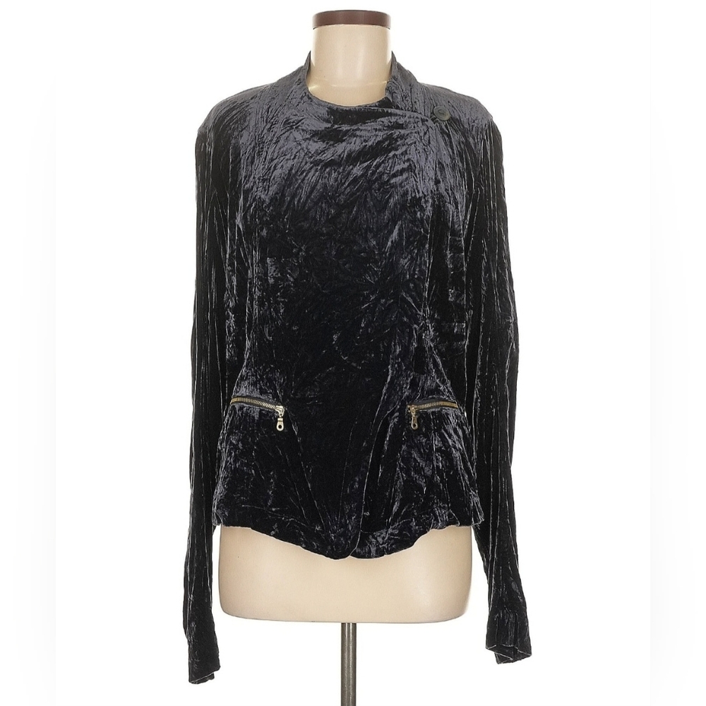 Rutzou Womens EU 40 Dark Velvet Long Sleeve Top